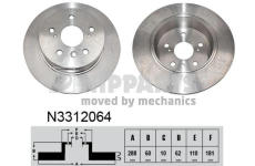 Brzdový kotouč NIPPARTS N3312064