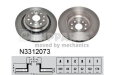 Brzdový kotouč NIPPARTS N3312073