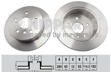 Brzdový kotouč NIPPARTS N3312089