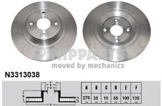 Brzdový kotouč NIPPARTS N3313038