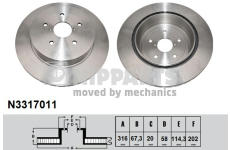 Brzdový kotouč NIPPARTS N3317011