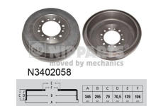 Brzdový buben NIPPARTS N3402058