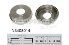 Brzdový buben NIPPARTS N3408014