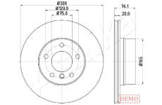 Brzdový kotouč ASHIKA 61-00-0136C