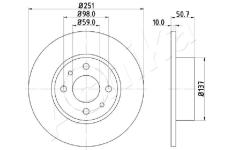 Brzdový kotouč ASHIKA 61-00-0206
