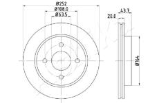 Brzdový kotouč ASHIKA 61-00-0308