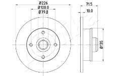 Brzdový kotúč ASHIKA 61-00-0922