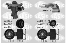 Vodní pumpa + sada ozubeného řemene SASIC 3900029