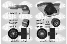 Vodné čerpadlo + sada ozubeného remeňa SASIC 3900041