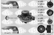 Vodní pumpa + sada ozubeného řemene SASIC 3906049