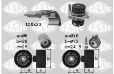 Vodní pumpa + sada ozubeného řemene SASIC 3906062