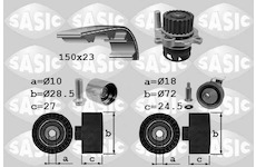 Vodní pumpa + sada ozubeného řemene SASIC 3906064