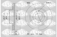 Brzdový kotouč SASIC 6106002