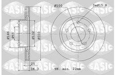 Brzdový kotouč SASIC 6106282