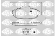 Sada brzdových destiček, kotoučová brzda SASIC 6210003