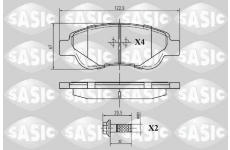 Sada brzdových destiček, kotoučová brzda SASIC 6210006