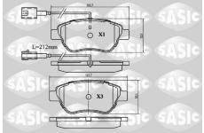 Sada brzdových destiček, kotoučová brzda SASIC 6210015