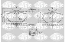 Sada brzdových platničiek kotúčovej brzdy SASIC 6210063
