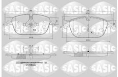 Sada brzdových destiček, kotoučová brzda SASIC 6210085