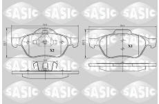 Sada brzdových destiček, kotoučová brzda SASIC 6214018