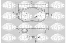 Sada brzdových destiček, kotoučová brzda SASIC 6214041