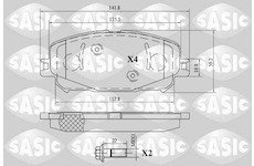 Sada brzdových destiček, kotoučová brzda SASIC 6214046