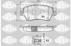 Sada brzdových destiček, kotoučová brzda SASIC 6214051