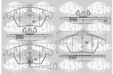 Sada brzdových destiček, kotoučová brzda SASIC 6216004