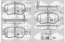 Sada brzdových destiček, kotoučová brzda SASIC 6216008