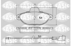 Sada brzdových destiček, kotoučová brzda SASIC 6216010