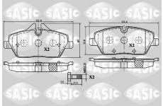 Sada brzdových destiček, kotoučová brzda SASIC 6216027