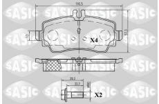 Sada brzdových destiček, kotoučová brzda SASIC 6216044