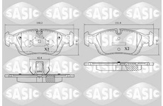 Sada brzdových destiček, kotoučová brzda SASIC 6216052