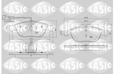 Sada brzdových destiček, kotoučová brzda SASIC 6216089