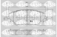 Sada brzdových destiček, kotoučová brzda SASIC 6216091