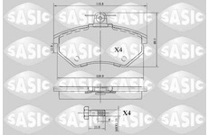 Sada brzdových destiček, kotoučová brzda SASIC 6216101