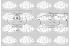 Sada brzdových destiček, kotoučová brzda SASIC 6216137