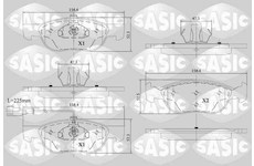 Sada brzdových destiček, kotoučová brzda SASIC 6216150