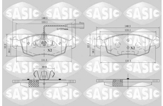 Sada brzdových destiček, kotoučová brzda SASIC 6216171