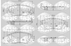 Sada brzdových destiček, kotoučová brzda SASIC 6216177