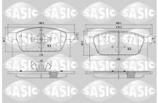 Sada brzdových destiček, kotoučová brzda SASIC 6216178
