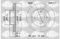 Brzdový kotouč SASIC 9004306J