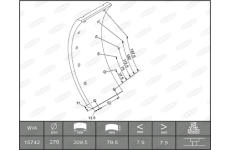 Sada brzdoveho oblozeni, bubnova brzda BERAL KBL15030.0-1561