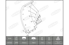 Sada brzdoveho oblozeni, bubnova brzda BERAL KBL15030.1-1561