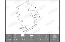 Sada brzdoveho oblozeni, bubnova brzda BERAL KBL17016.1-1517