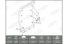 Sada brzdoveho oblozeni, bubnova brzda BERAL KBL17115.1-1517
