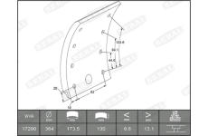 Sada brzdoveho oblozeni, bubnova brzda BERAL KBL17290.0-1561
