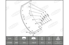 Sada brzdoveho oblozeni, bubnova brzda BERAL KBL17350.0-1561