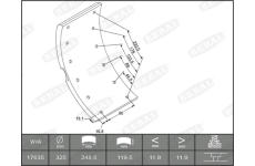 Sada brzdoveho oblozeni, bubnova brzda BERAL KBL17635.0-1560