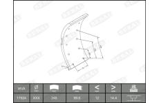 Sada brzdoveho oblozeni, bubnova brzda BERAL KBL17924.0-1616
